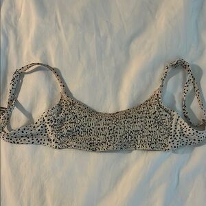 Cream and Black Bikini with Textured Open-Weave Design